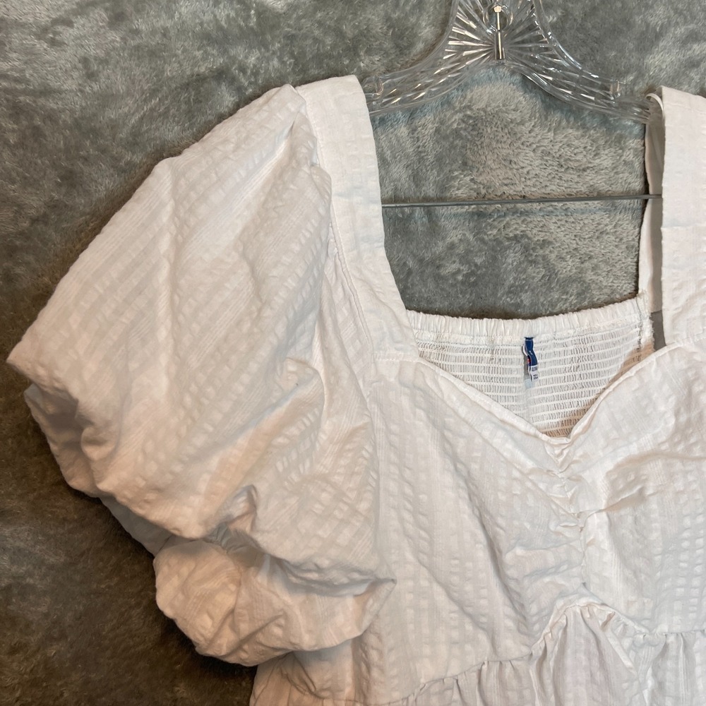 Old Navy Women Cottagecore Babydoll Romantic Soft Girl Peplum Smocked Top XL